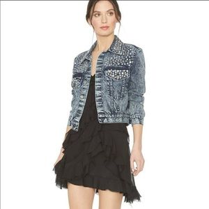 NWT Alice + Olivia Chloe Embellished Denim Jacket
